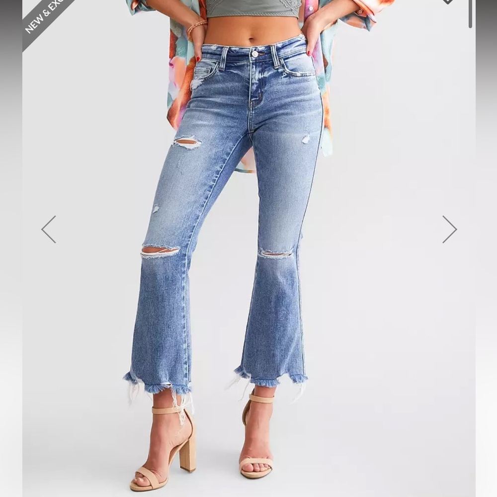 Flying Monkey Mid-Rise Cropped Flare Stretch Jean